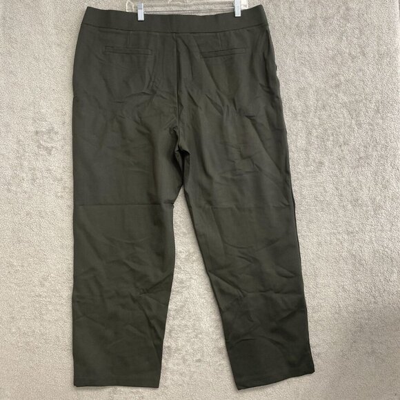 NEW Matty M Women's Plus Size 2X Olive Green Stretch Straight Pants - Picture 2 of 8